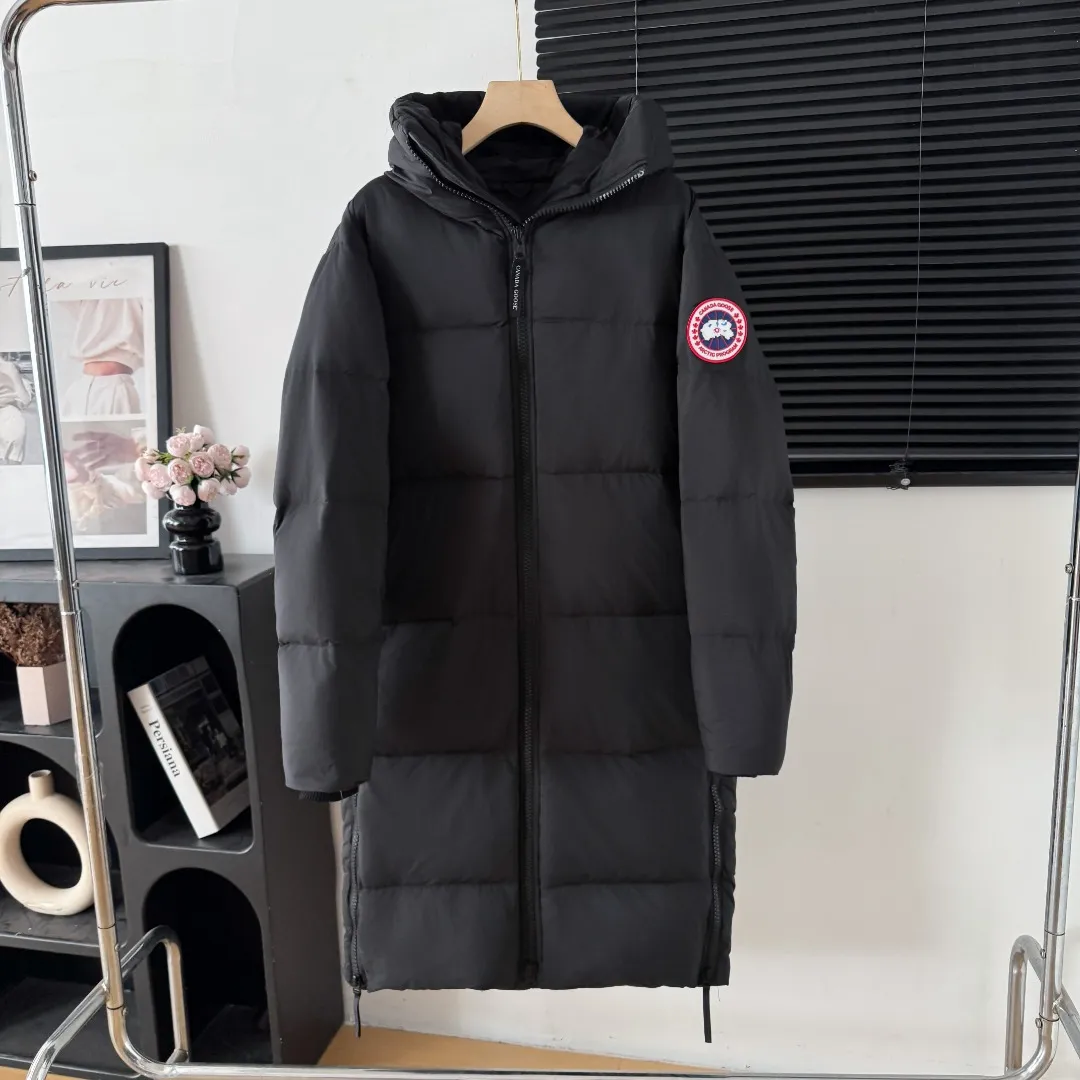 Style number: Y 181 CANADA GOOSE | Goose 2800 long armband hooded down jacket Color: Black red label Black black label Navy Blue Size: XS-XXL
